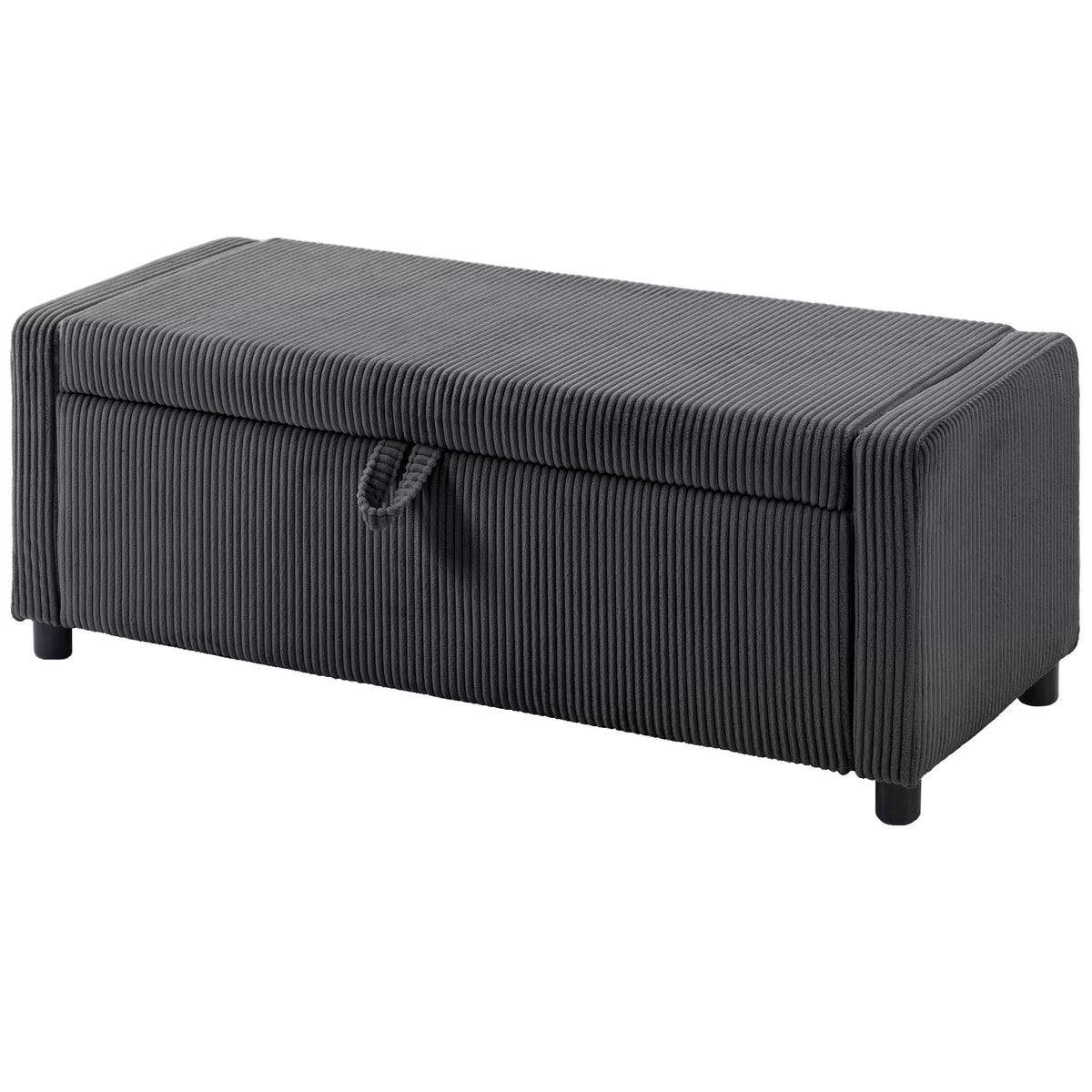 Upholstered Corduroy Storage Ottoman Bench