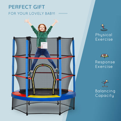 Springless Kids Trampoline with Enclosure Net — multicolour