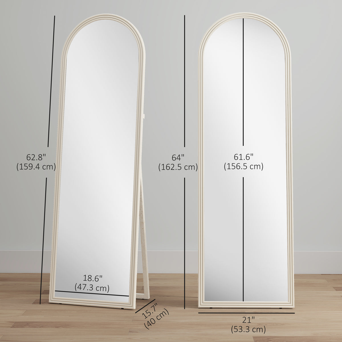 Arched Full Length Standing Mirror 64 inches