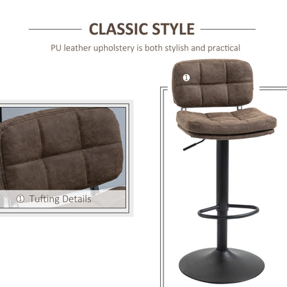 Swivel Bar Stools Adjustable Height with Backrest Set of 2