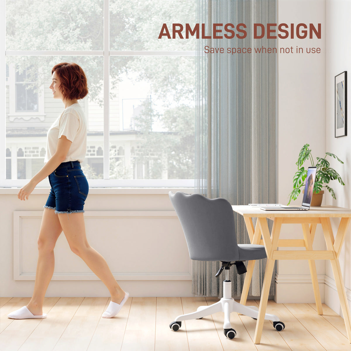 Office chair armless swivel adjustable height desk chair