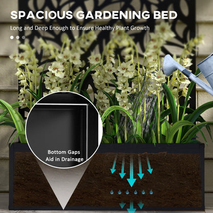 Outdoor Privacy Screen with Raised Garden Bed Planter