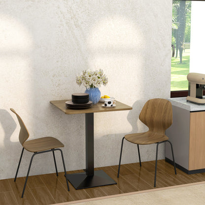 28" Square Dining Table Modern Steel Base