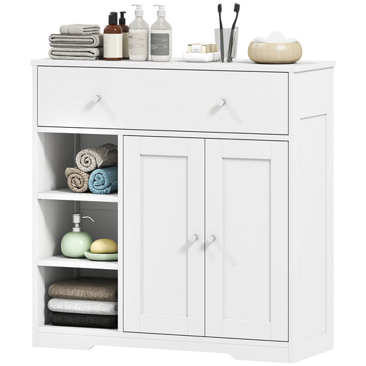 Bathroom Floor Cabinet with Drawer and Shelves