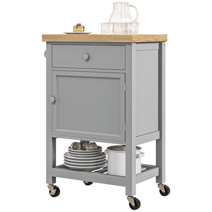 Rolling kitchen island wood cart