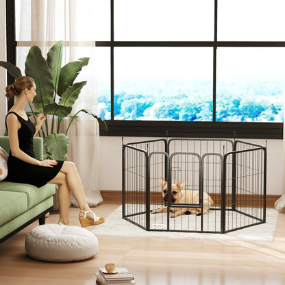 Dog Playpen 6 Panels Steel — portable