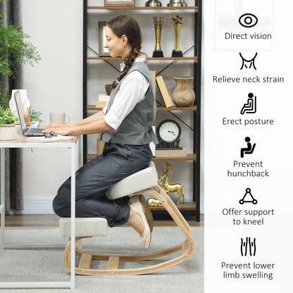 Ergonomic wooden kneeling chair for posture