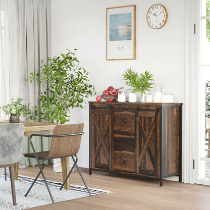 Industrial buffet cabinet rustic kitchen sideboard