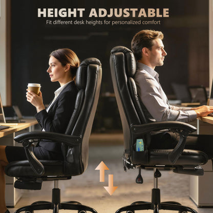 Silla de oficina de masaje reclinable con reposapiés