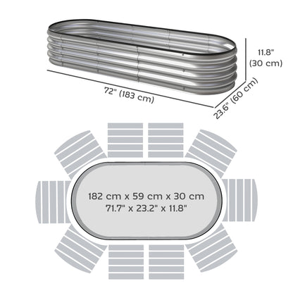 Galvanized Raised Garden Beds 183x60x30cm - Set of 2