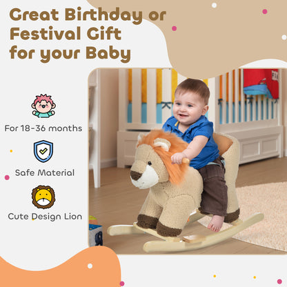 Baby rocking horse plush lion toy