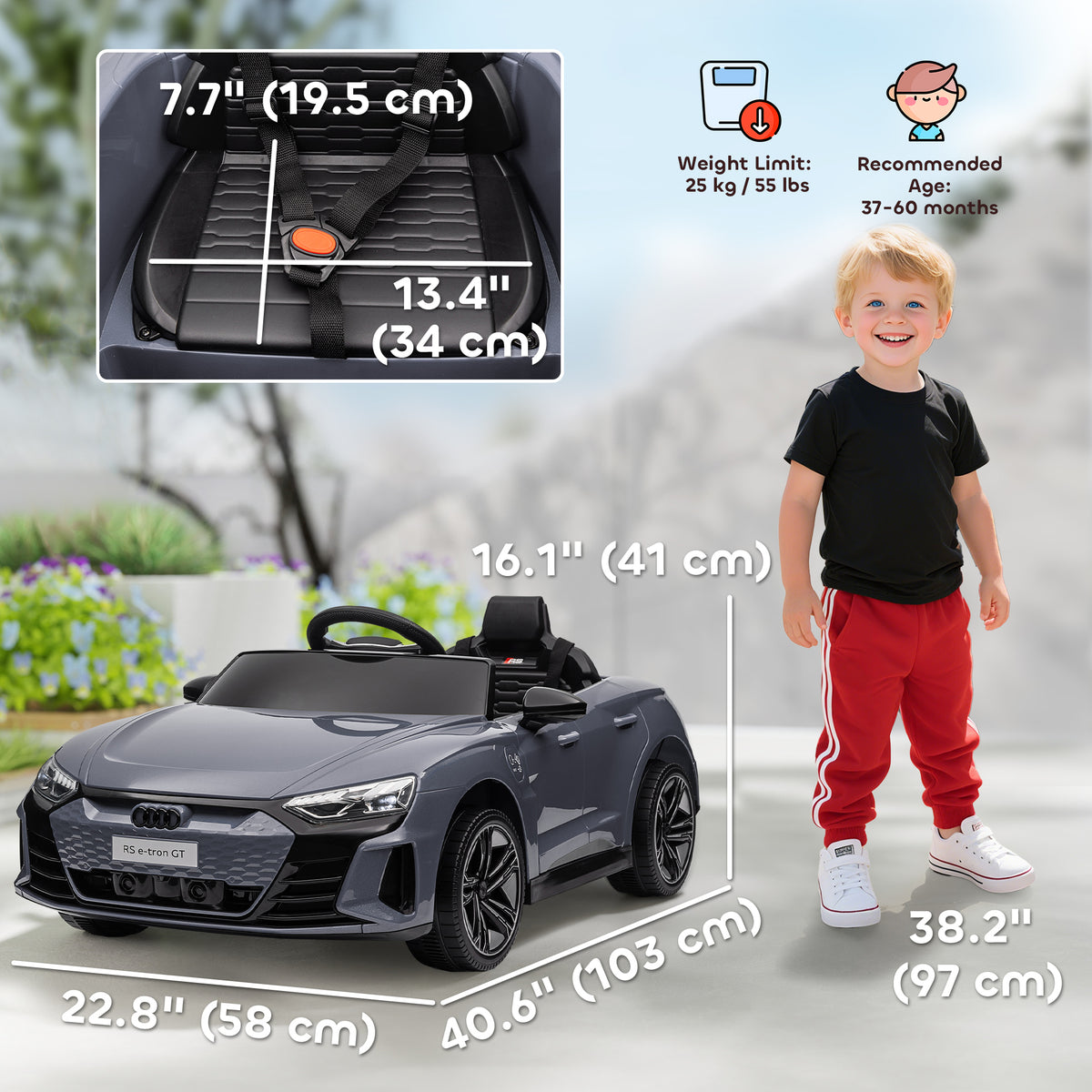 Coche eléctrico para niños de 12 V con mando a distancia
