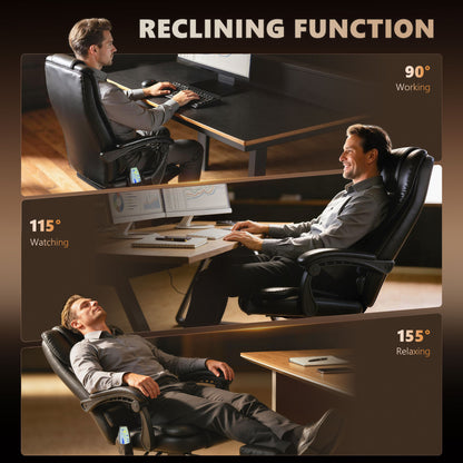 Silla de oficina de masaje reclinable con reposapiés