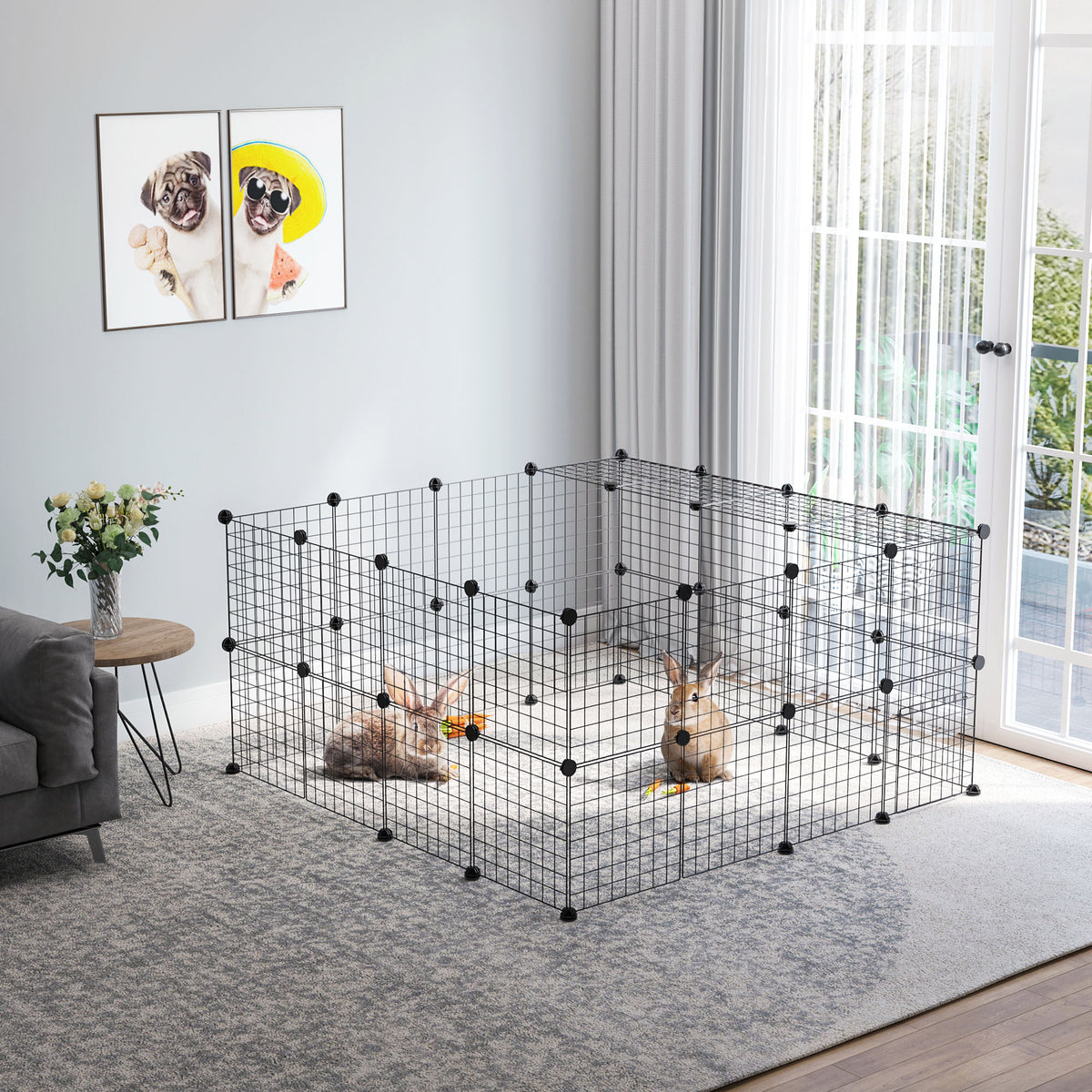 Modular Small Animal Wire Cage — Set of 40
