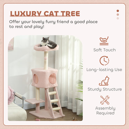 Árbol para gatos de varios niveles con caseta y rascadores de sisal