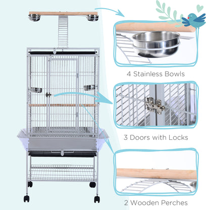 Large bird cage with play top