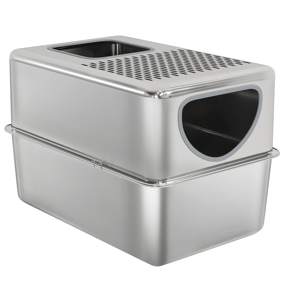 Enclosed Stainless Steel Cat Litter Box
