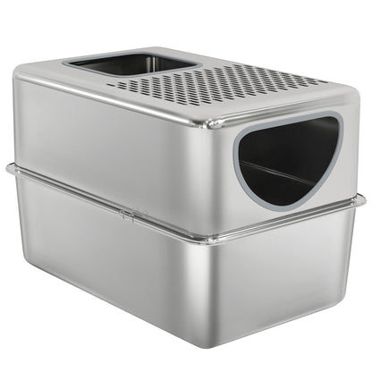 Enclosed Stainless Steel Cat Litter Box