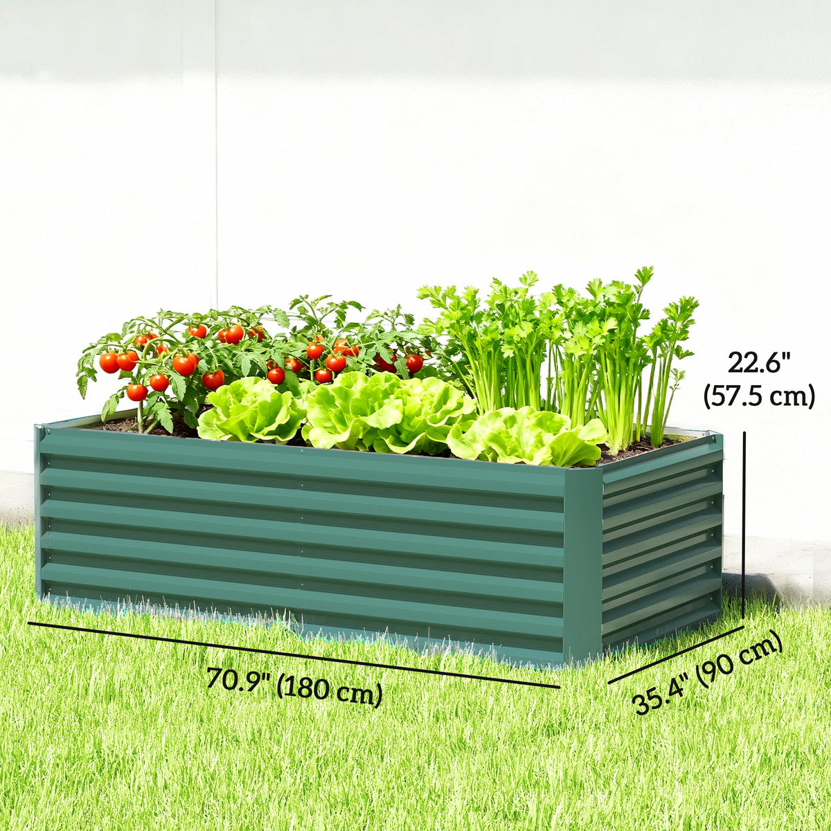 Raised Garden Bed Galvanized Metal 6' × 3'