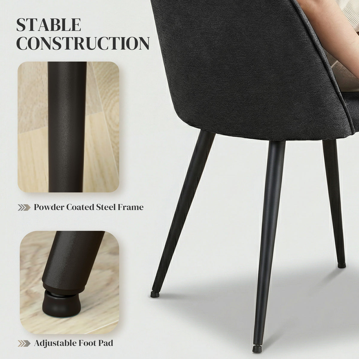 Set of 4 Modern Velvet Dining Chairs