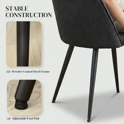 Set of 4 Modern Velvet Dining Chairs