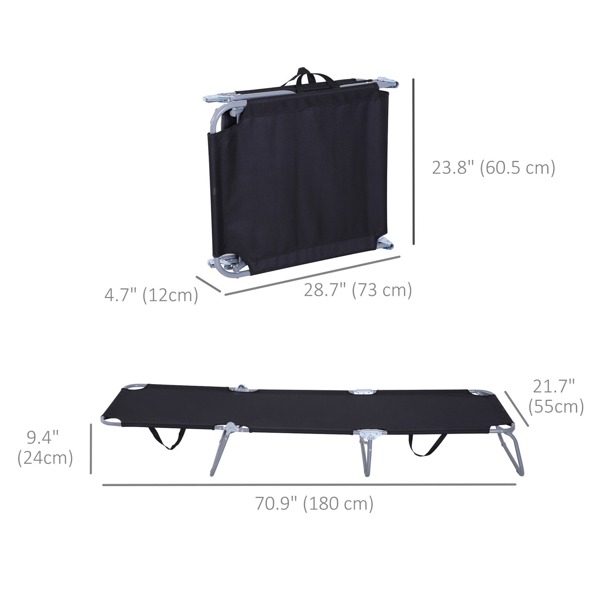 Folding Outdoor Lounge Chair with Adjustable Backrest