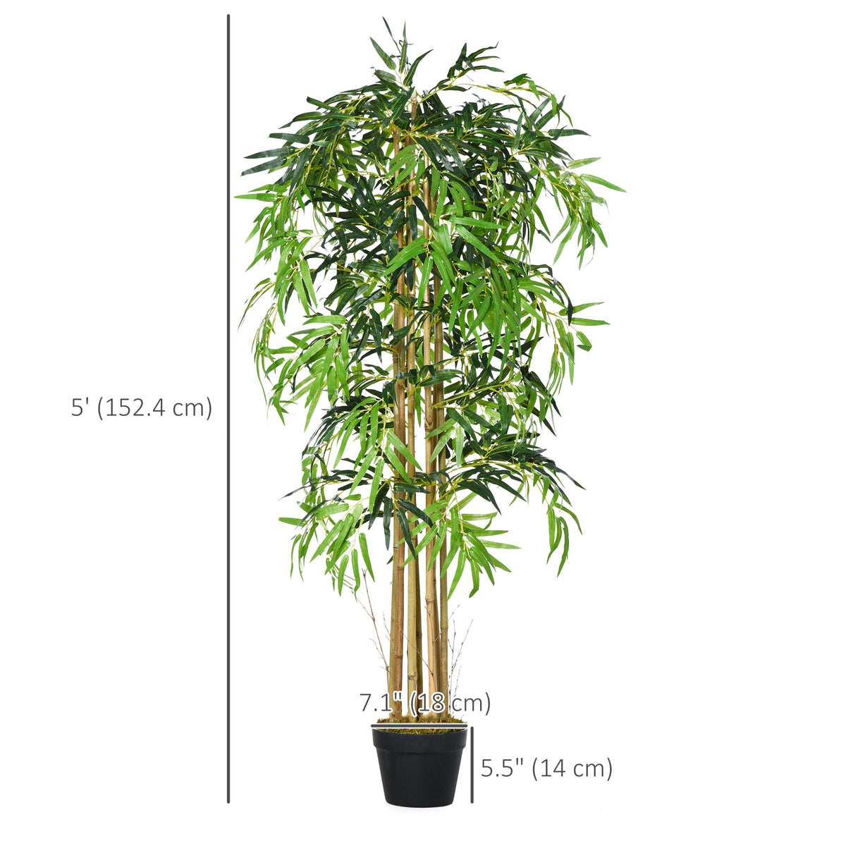Artificial Bamboo Tree 8 Trunks 1095 Leaves Nursery Pot