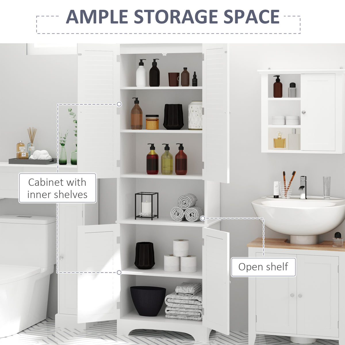 Tall narrow bathroom storage cabinet