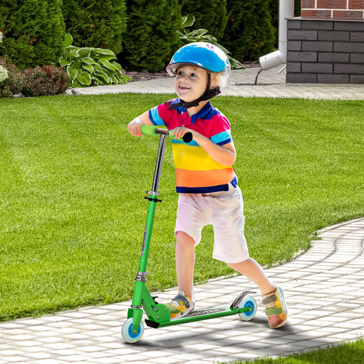 2-in-1 foldable snow scooter