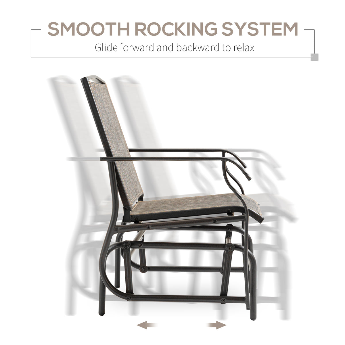 2-Piece Outdoor Glider Chairs Set — Grey