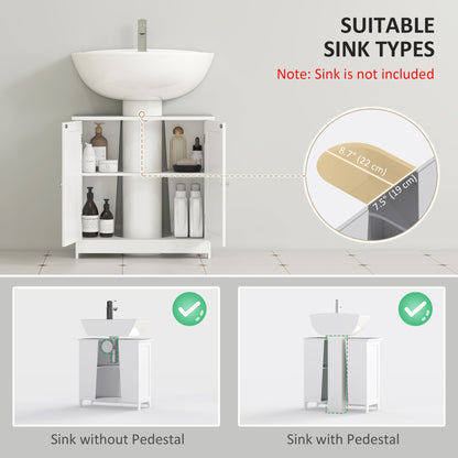 Mueble de lavabo bajo fregadero con 2 puertas y estante