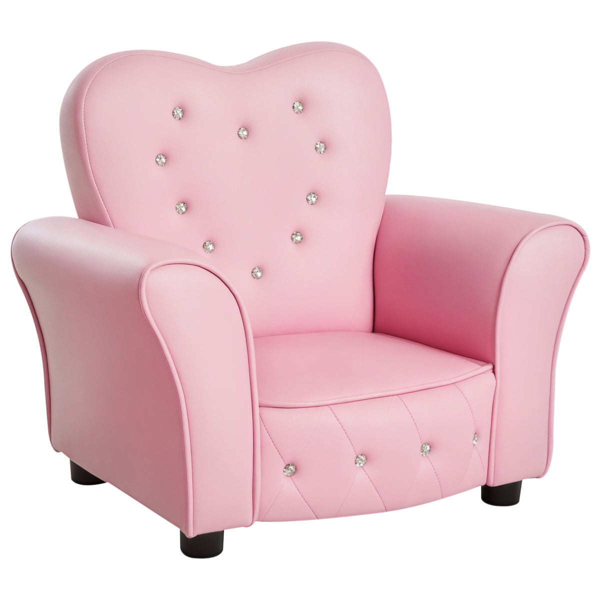 Kids tufted princess armchair toddler sofa 58.9 x 41.4 x 49 cm