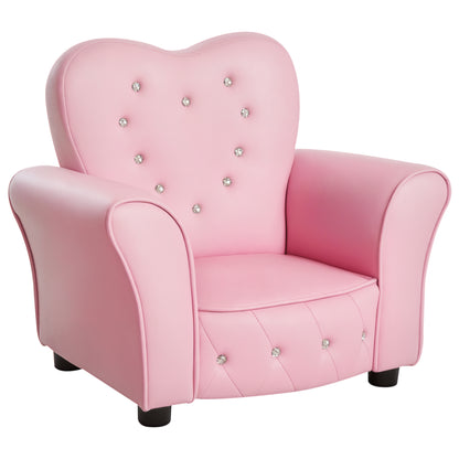 Kids tufted princess armchair toddler sofa 58.9 x 41.4 x 49 cm