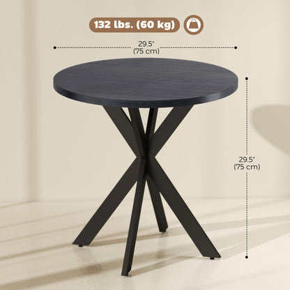 Mesa de comedor redonda contemporánea de 74 cm con patas cruzadas