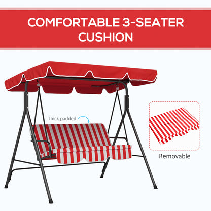 Patio Swing 3 Seater with Adjustable Canopy