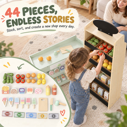 Kids Grocery Store Playset with Accessories