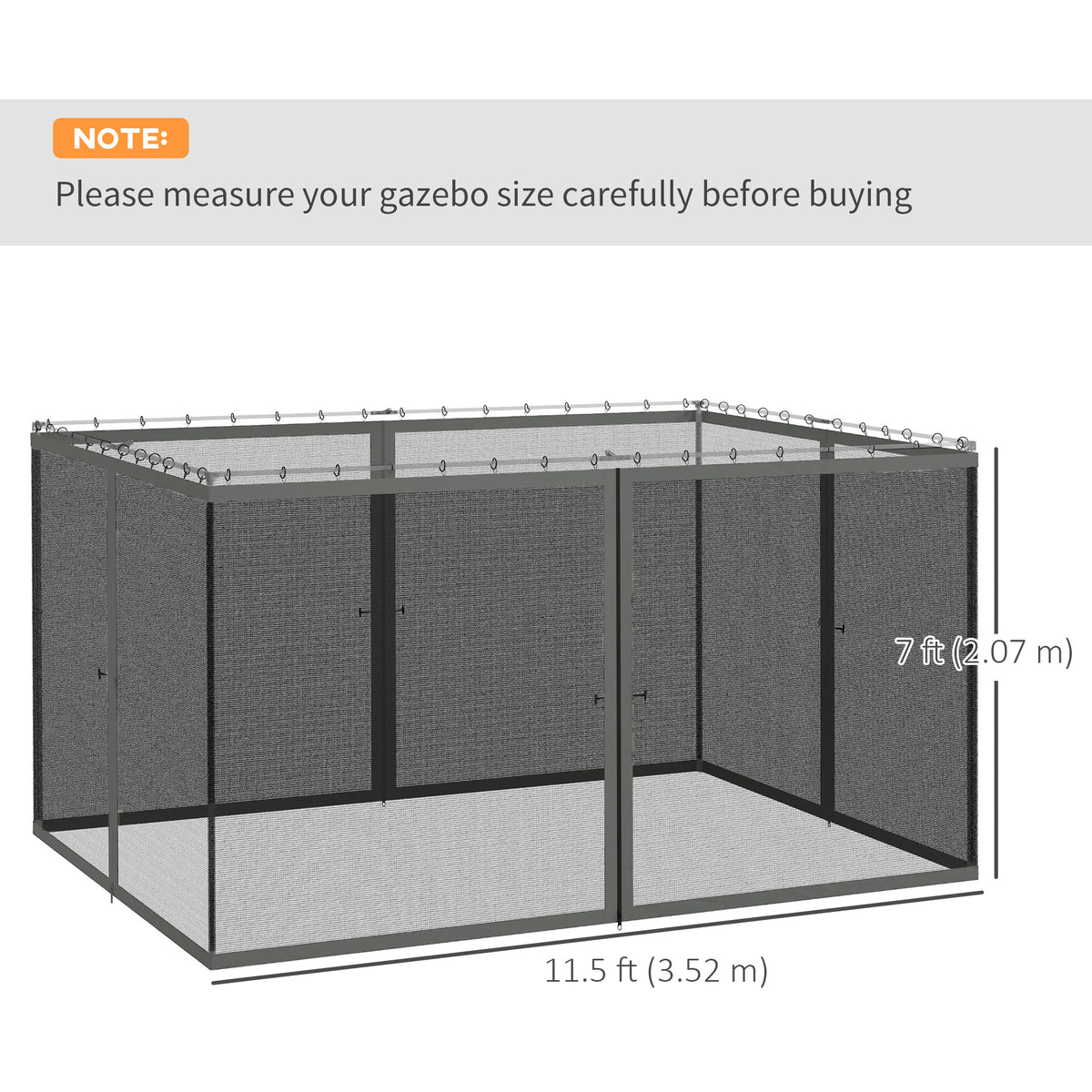 10' x 13' Khaki Gazebo Replacement Mosquito Netting with Zipper
