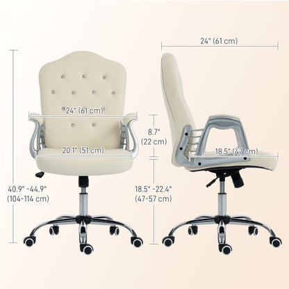 Office chair velvet tufted adjustable swivel task