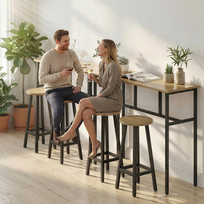 6-Piece Bar Set with 2 Tables and 4 Stools