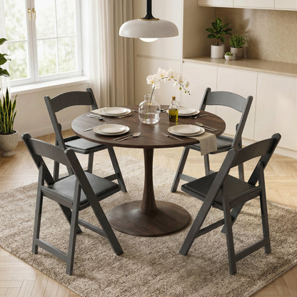 Padded Folding Resin Chairs, Set of 4