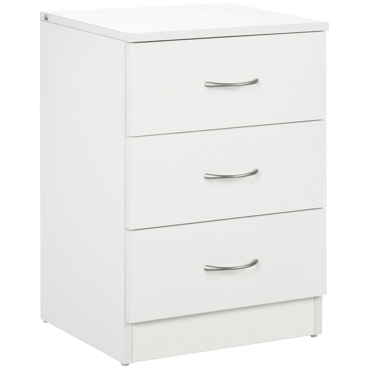Modern 3-Drawer Wooden Bedside Table