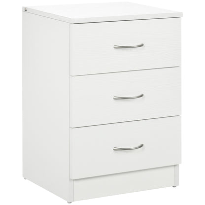 Modern 3-Drawer Wooden Bedside Table