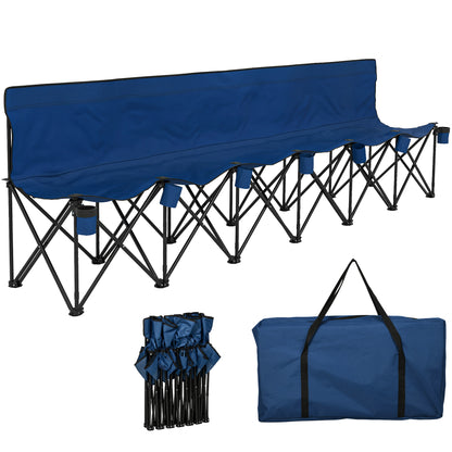 Folding chair 6 seat with cup holders and case