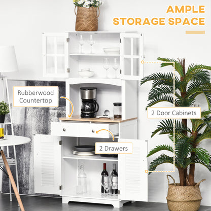 Aparador de cocina estilo costero con puertas de vidrio