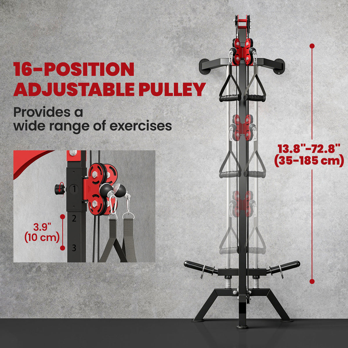 Wall Mount Cable Station Adjustable Pulley