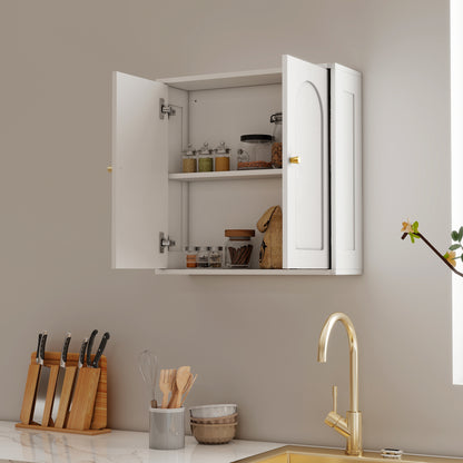 Modern bathroom wall medicine cabinet with two arched doors