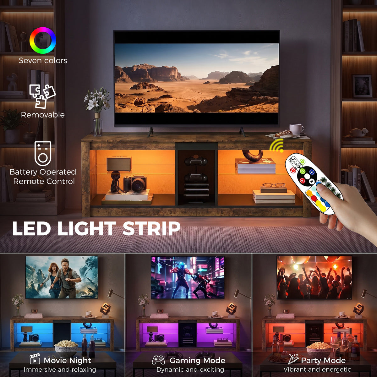 ਸਟੋਰੇਜ ਵਾਲਾ ਰਸਟਿਕ LED TV ਸਟੈਂਡ