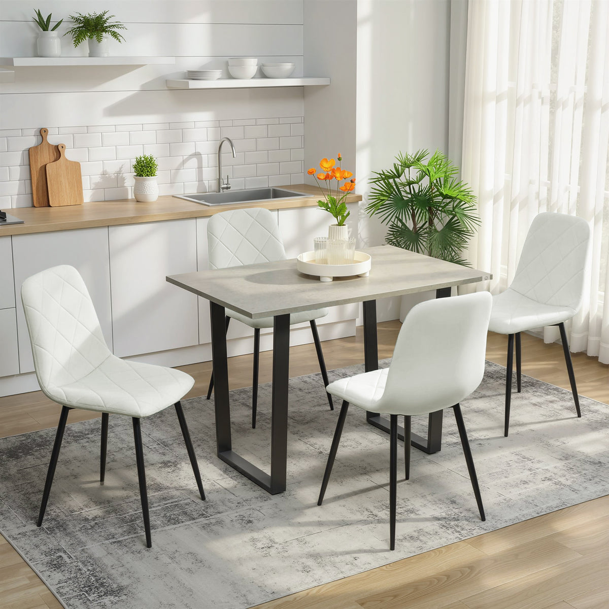 Upholstered dining chairs set of 4