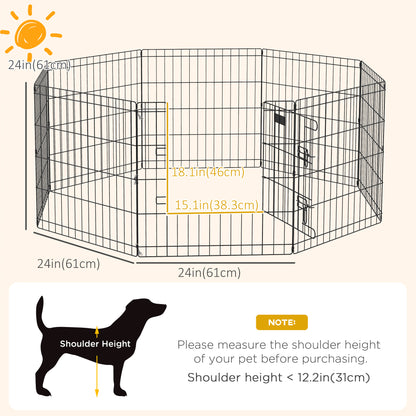 Foldable 8-Panel Metal Exercise Playpen for Pets