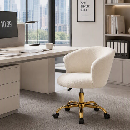 Armless Office Chair in Teddy Fleece